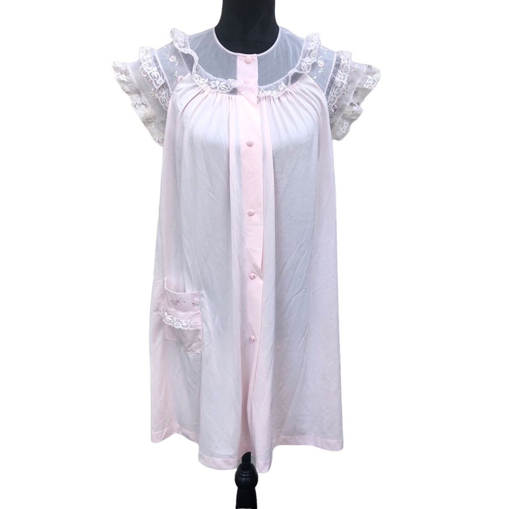 Shadowline Pink Sheer Nylon Nightie size Small - Picture 8 of 10